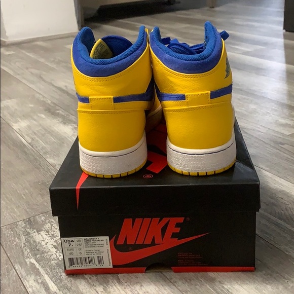 ❌SOLD🚫Air Jordan 1 Retro high OG BG yellow/blue - Picture 7 of 9